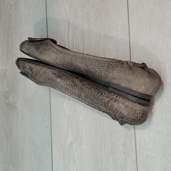 Tory Burch Womens Classic Reva brown distressed Leather Flats Ballet shoes sz 9M - Picture 8 of 12